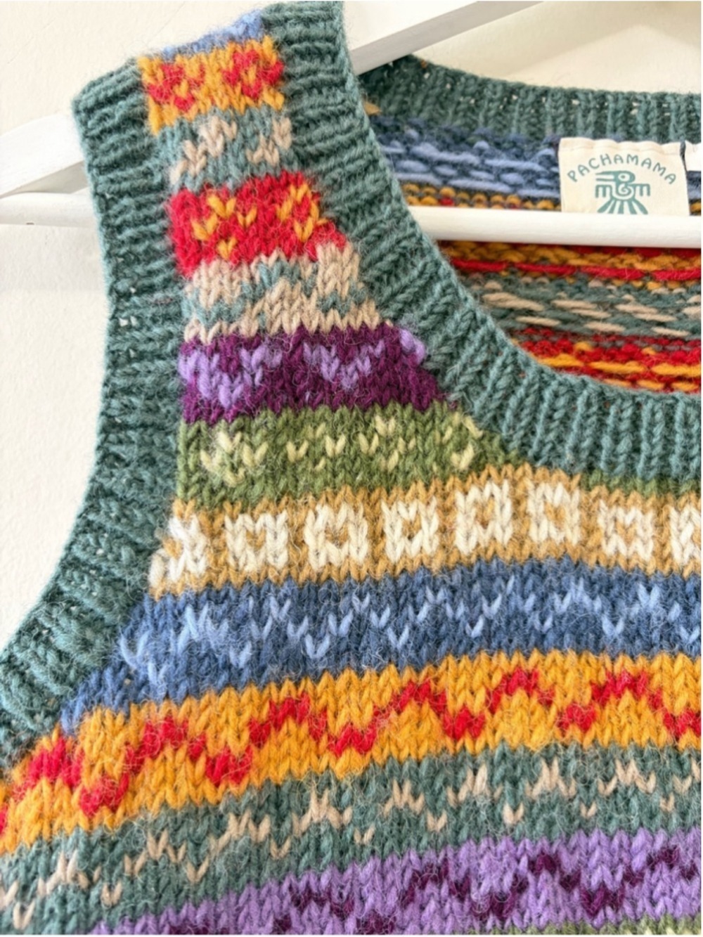 Handmade Pachamama Fair Isle Wool Vest - Picture 7 of 10